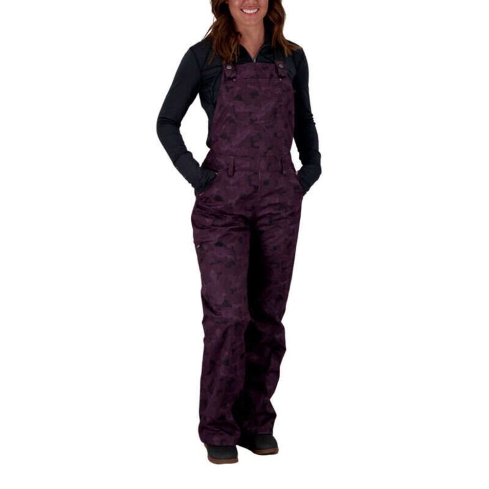 NWT Obermeyer Women's Standard Malta Bib Overalls, Magnetic Camo Size 4